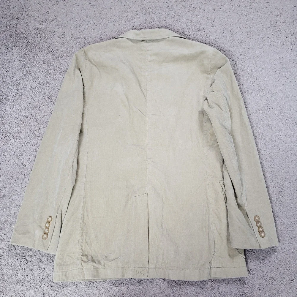 VTG Y2K J Crew Blazer Jacket Men S‎ Tan Corduroy Sport Coat Academia Professor
